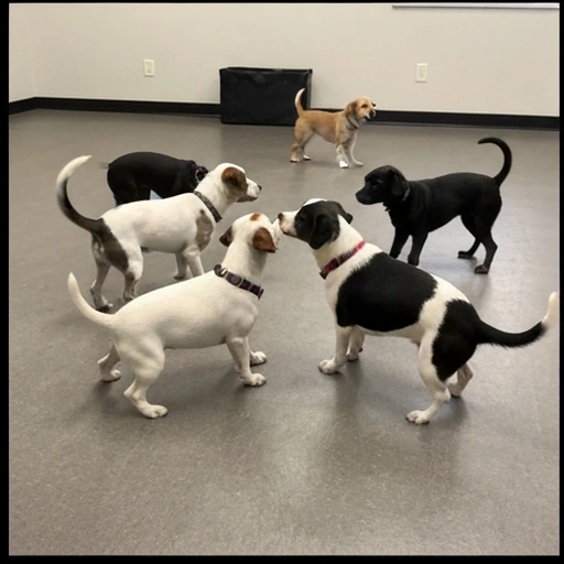Dog during herding training